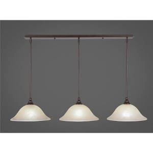 Toltec Lighting Any 3 - Light Chandelier in  Bronze with 12" Amber Marble Shade - 1 of 1