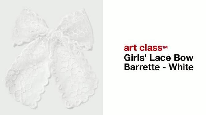 Girls&#39; Lace Bow Barrette - art class&#8482; White, 2 of 5, play video