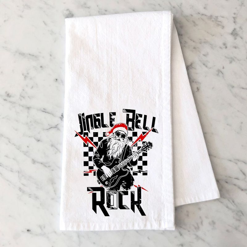 City Creek Prints Jingle Bell Rock Santa Tea Towels - White, 1 of 3