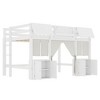 KTMBDW Twin/Full Loft Bed with Bookshelf, Wood Kids Loft Bed Twin/Full Size with 2 Storage Cabinets and Safety Guard & Ladder,No Box Spring Needed - 4 of 4