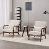 TiramisuBest Mid-Century Accent Chair & Coffee Table Set,Vintage Luxury Design, Beige Leisure Chair & Walnut-Tone Table for Living or Bedroom - 4 of 4