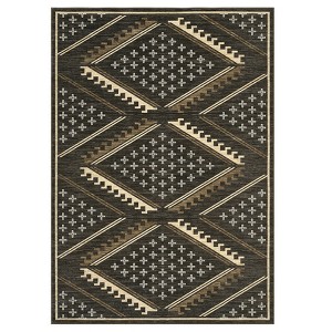 9'x12' Modern Geometric Bedroom Rugs, Washable Non Slip Large Throw Carpet for Living Room, Low Pile Stain Resistant Dining Room Rugs, Brown - 1 of 4