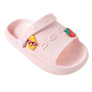 bebe Girls' Sandals - Comfortable Slides for Kids, Slip on Shoes and Sandals for Girls (Toddler) - 1 of 4