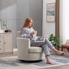 GDFStudio Roxanne Swivel Chenille Upholstered Wood and Steel Accent Chair - 3 of 4