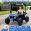 Jojoka 24V Ride On UTV for Kids, 2 Seater Electric 4WD Truck w/ Sun Shade & Remote Control,Led Lights,4 Shock Absorbersm,Music - 2 of 4