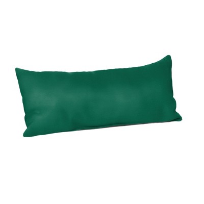 Casual Cushion Solid Sunbrella Fabric 1-Piece Indoor/Outdoor Lumbar Pillow, 22"W x 9"L