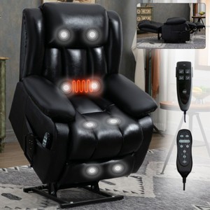Electric Recliner Armchair Dual Motor Power Lift Recliner Chair With Vibration Massage And Lumbar Heating,Rising Recliner Chair-Cuddlewood - 1 of 4