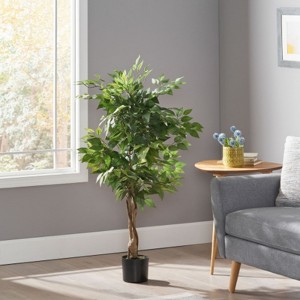 Syemin Artificial Plant Artificial Ficus Tree Topiary Tree Indoor Outdoor for Home Office Living Room Decor, Green, 23.62"*23.62"*47.24" - 1 of 4