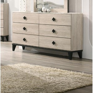 TiramisuBest Modern 6-Drawer Dresser with Faux Marble Top,Bedroom Storage Cabinet with Elegant Knob Pulls, Gray - 1 of 4