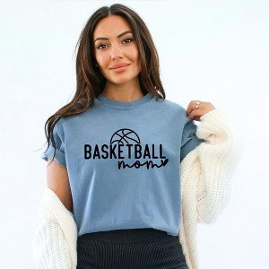 Simply Sage Market Women's Basketball Mom Ball Short Sleeve Garment Dyed Tee - 1 of 4