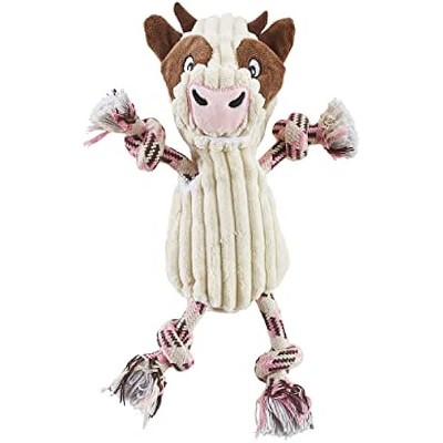 Outward Hound Ranch Roperz Cow Plush Squeaky Dog Toy