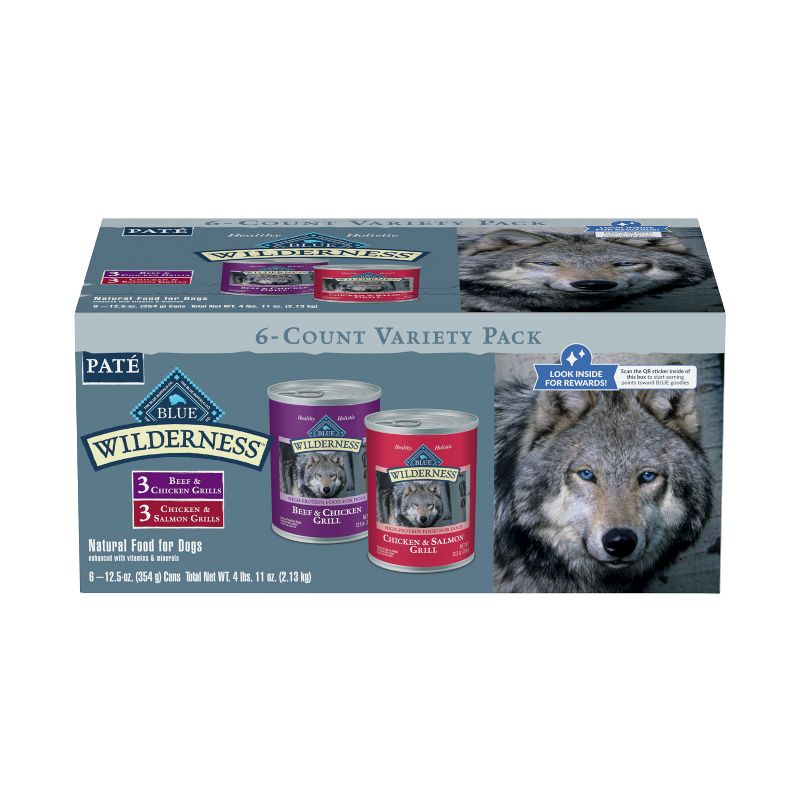Blue Buffalo Wild Beef, Chicken and Salmon Grill Variety Pack Dry Dog Food - 12.5oz/6ct, 2 of 6