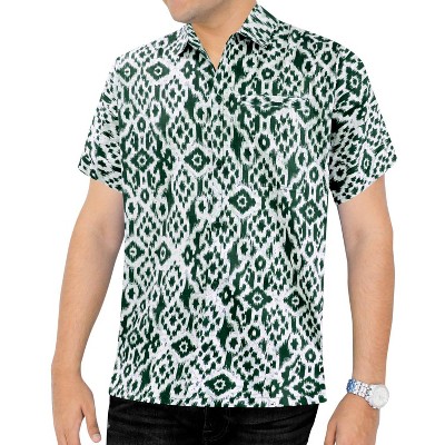 LA LEELA Men's Hawaiian Shirt Funny Casual Short Sleeve Button Down Beach Vacation Holiday Shirts for Men Funny