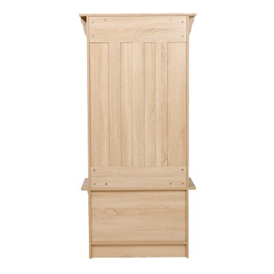 Weathered Natural Hall Tree with Bench Seating and Storage
