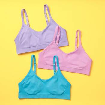 Yellowberry 3pk Girls' Super Soft Cotton First Training Bra With  Convertible Straps : Target