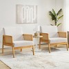 Mid-Century Modern Upholstered Accent Chair with Wood Frame, Comfy Lounge Armchair with Backrest for Living Room or Reading Nook–The Pop Home - 2 of 4