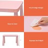 Costzon Kids Table and Chair Set, 3-Piece Plastic Activity Table for Toddlers, Reading, Drawing, Arts & Crafts, Easy-Clean Playroom Furniture (Pink) - 4 of 4