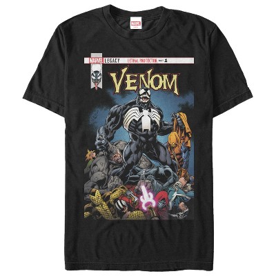 Men's Marvel Venom Lethal Protector Pile T-shirt - Black - Small : Target