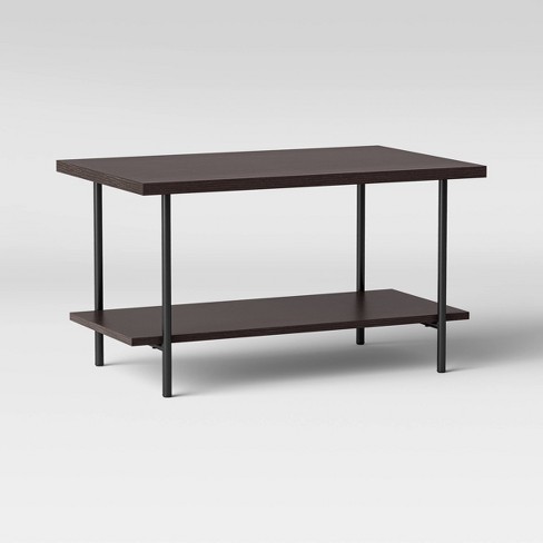 Wood And Metal Coffee Table Espresso Room Essentials Modern Rectangular Design Steel Frame 18 High Target