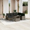 vidaXL 8 Piece Patio Sofa Set with Cushions - Gray Poly Rattan - 2 of 4