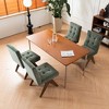 YOUNIKE Modern Upholstered Chair Dining Room Armless Kitchen Chairs Set of 6 Linen Fabric Chair Vanity with 4.7" Thick Cushion Wood V-Leg - 2 of 4
