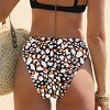Women's Leopard Print High-Waisted Bikini Bottoms - Cupshe - 3 of 4