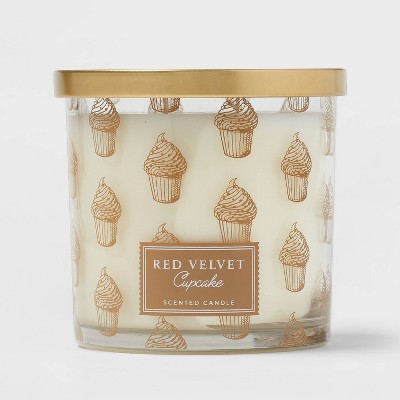 14oz Lidded Glass Candle Red Velvet Cupcake - Threshold™