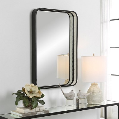 Modern Black and White Rectangular Wall Mirror