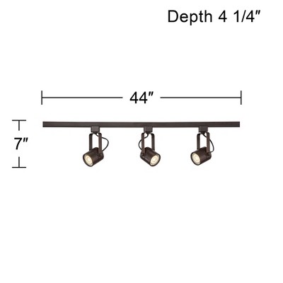Layna 44" Bronze LED Track Light Fixture with Brown Metal Shades