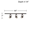 Pro Track Layna 3-Head LED Ceiling or Wall Track Light Fixture Kit Linear Bullet Spot Light Brown Bronze Finish Metal Modern Kitchen Bathroom 44" Wide - 4 of 4