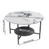 2-Tier Round Circle Coffee Table Living Room Sintered Stone Table w/ Open Shelf - 2 of 4