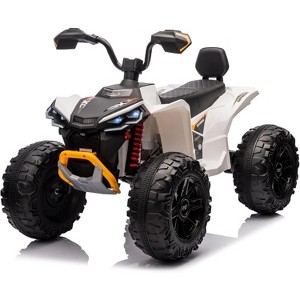2-Seater Kids ATV Ride-On, 24V Electric Quad 4 Wheeler with 800W Motors, 7Ah Battery, Bluetooth, MP3, USB, Spring Suspension, Knee Pads - 1 of 4