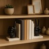 Decorative Thumbs Up and Peace Sign Bookends - Artistic Book Ends for Bookshelf, Office Desk Decor, or Home Library - Set of 2, 8", Black & White - 2 of 4