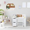 Study Desk and Chair Set with Bookshelf, Bulletin Board, and Cabinets for Kids Ages 3-8, White - 4 of 4