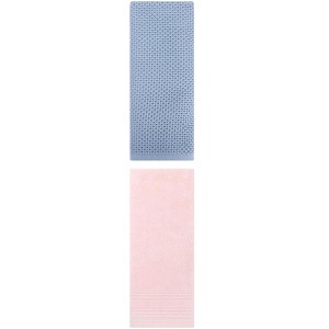 REGALWOVEN Solid Stripe Pattern Bathroom Face Hand Towels 14" x 30"/13" x 30" 2 Pcs - 1 of 4