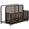 Outsunny Wheeled Patio Wicker Pool Float Storage, Pool Caddy w/ Compartment & Basket - 4 of 4