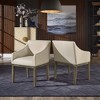 Inspire Q 2pk Bodo Slope Arm Dining Chairs Beige Linen - 2 of 4