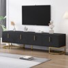 TiramisuBest White Black Rectangle TV Stand for TVs up to 80 Inch High Gloss UV Surface Contemporary Console Drawers Cabinets Living Room - 2 of 4
