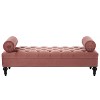 KWPZQEB 60¡± End of Bed Bench, Velvet Ottoman with Upholstered & 2 Detachable Pillows, Window Bench with Button-Tufted for Bedroom, Living Room - 4 of 4