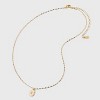 14K Gold Dipped Enamel "G" Initial Pendant Necklace - A New Day™ Gold/White - 2 of 4