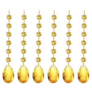 Unique Bargains Crystal Pendants Teardrop Beads for DIY Lamp Arts Crafts Decoration 6 Pcs - 1 of 4
