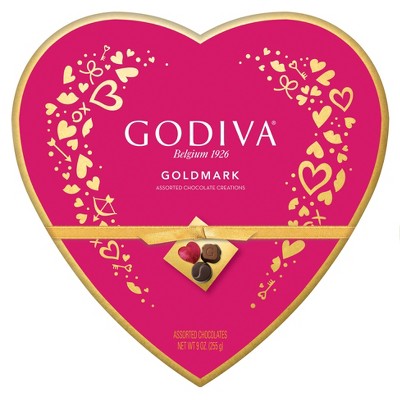 Godiva Valentine's Day Goldmark Assorted Chocolate Heart Box - 9oz