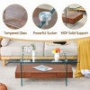 Sapphtopaz 43.3" Coffee Table Double Layer Coffee Tables for Living Room Coffee Bar with Drawer and Tempered Glass Frame for Bedroom, Office - 3 of 4