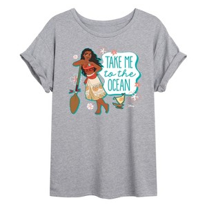 Women's - Disney - Take Me To The Ocean Oversized Graphic T-Shirt - 1 of 4