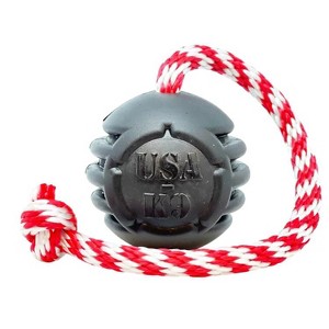 USA-K9 Magnum Black Stars and Stripes Ultra-Durable Rubber Chew Toy, Reward Toy, Tug Toy, and Retrieving Toy - Black - 1 of 4