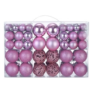 Unique Bargains Plastic Party Wedding Christmas Decorative Hanging Ornament Balls 2.4" 30 Pcs - 1 of 4