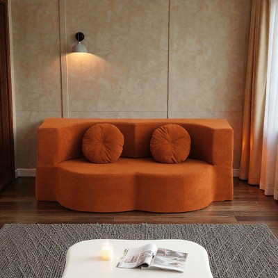 Mshliw Convertible Foldable Sofa Bed with 2-Tier Sleeper Design, Foam Padding, No-Assembly Floor Couch for Small Spaces, Lounging and Guests