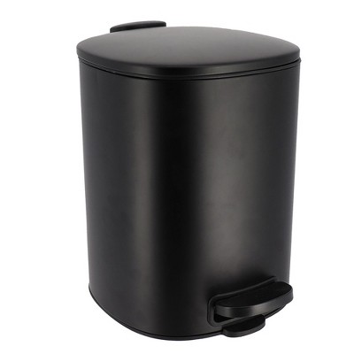 Evideco French Home Goods Metal Waste Basket with Silent Soft Close Lid, Large 5L - 1.3 Gal-