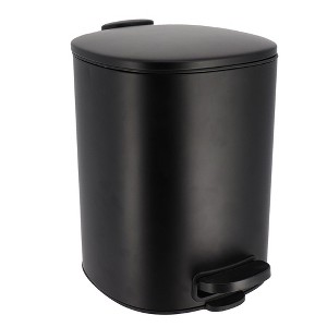 Evideco French Home Goods Metal Waste Basket with Silent Soft Close Lid, Large 5L - 1.3 Gal- - 1 of 4