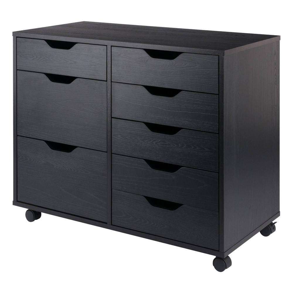 Winsome Halifax 6 Drawer Mobile Cabinet with Storage Black